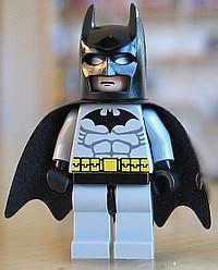 LEGO Minifigure-Batman, Light Bluish Gray Suit with Black Mask-Batman I-BAT001-Creative Brick Builders